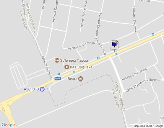 Схема рекламної площини за адресою м.Бровари, вул.Київська, 29, перетин з вул.Чапаєва