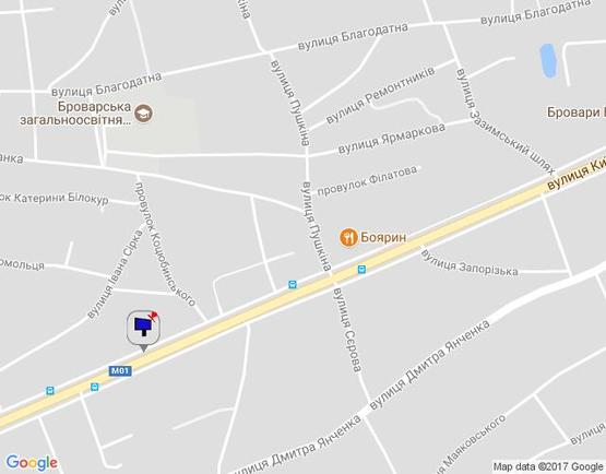Схема рекламной плоскости по адресу м.Бровари, вул.Київська, 59