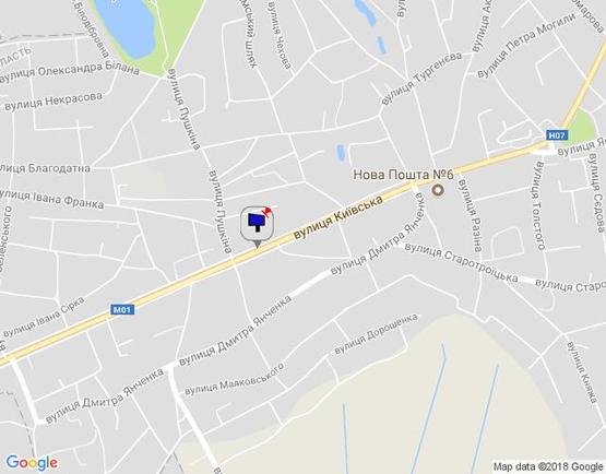 Схема рекламной плоскости по адресу м.Бровари, вул.Київська, 95 перетин з вул.Пушкіна