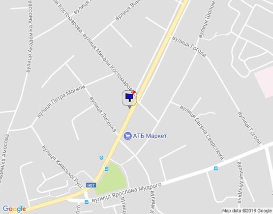 Схема рекламной плоскости по адресу м.Бровари, вул.Київська, 171, перетин з  вул.Костомарова