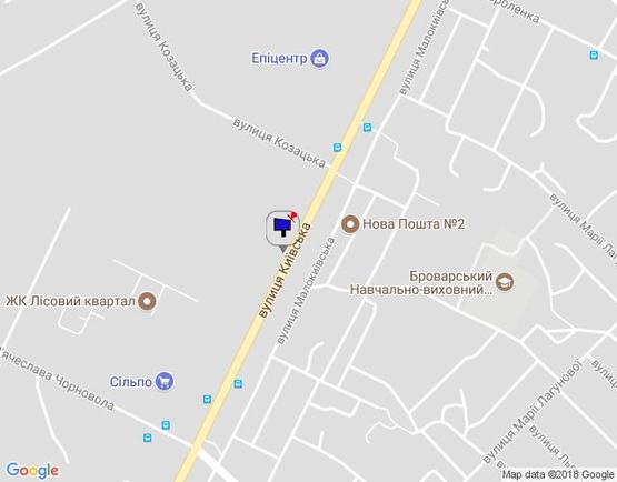 Схема рекламной плоскости по адресу м.Бровари, вул.Київська, напроти 298