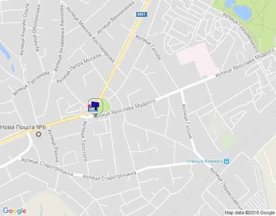 Схема рекламной плоскости по адресу м.Бровары, вул.Я. Мудрого, 2, перетин з вул.Толстого