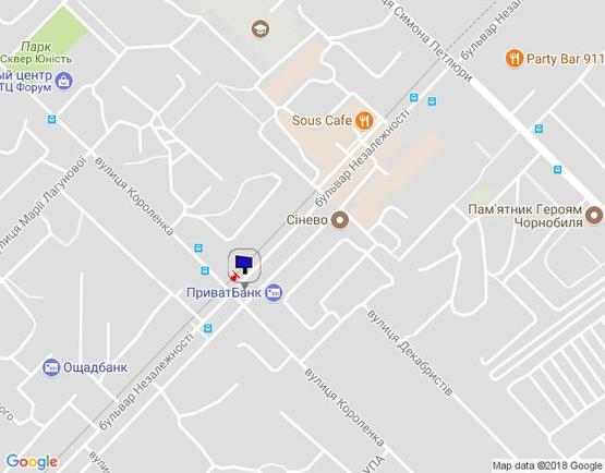 Схема рекламної площини за адресою м.Бровари, бул. Незалежності, 12, перетин з вул.Короленко