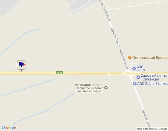 Схема рекламной плоскости по адресу м.Бровари,Обїздна дорога,  Е-95 (після ж/д моста) 21 км