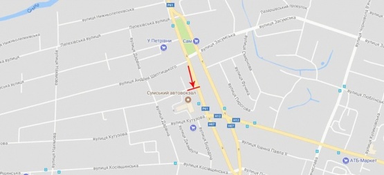 Схема рекламної площини за адресою Бандеры Степана  ул., возле ул.Жуковского, Автовокзала