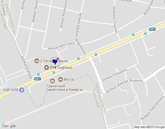 Схема рекламной плоскости по адресу м.Бровари, вул.Київська, 7, виїзд в сторону Київа, перед перетином з вул.Єсеніна