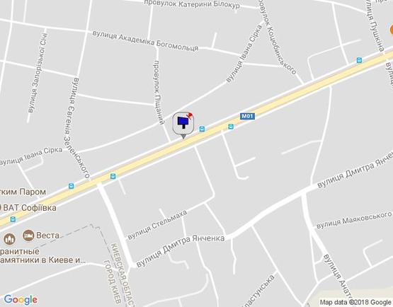 Схема рекламной плоскости по адресу м.Бровари, вул.Київська, 41, провулок Пісчаний