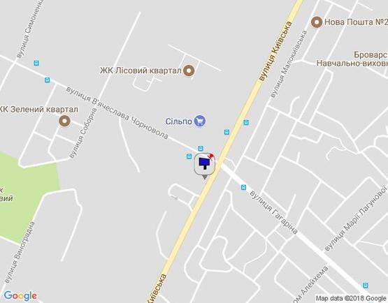 Схема рекламной плоскости по адресу м.Бровари, вул.Київська, АЗК КЛО,  (напроти будинку 292) за поворотом на вул.Гагаріна
