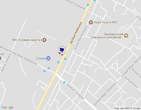 Схема рекламной плоскости по адресу м.Бровари, вул.Київська, 294, перетин з вул.Гагаріна