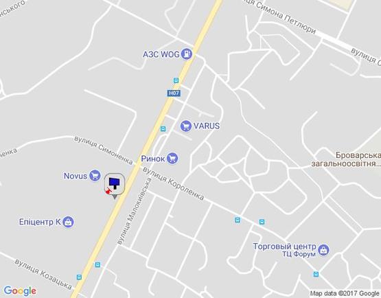 Схема рекламной плоскости по адресу м.Бровари, вул.Київська, напроти 310 (Епіцентр)