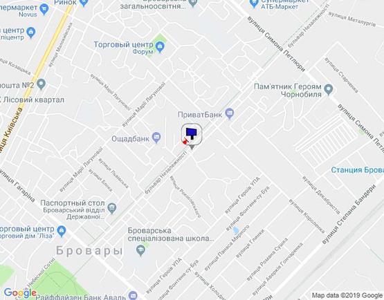 Схема рекламной плоскости по адресу м.Бровари, бул. Незалежності, 10, вул.Чернігівська