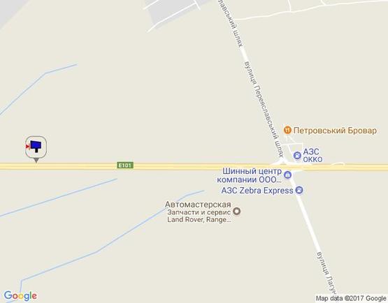 Схема рекламной плоскости по адресу м.Бровари,Обїздна дорога, Е-95 (перед ж/д мостом) 21 км