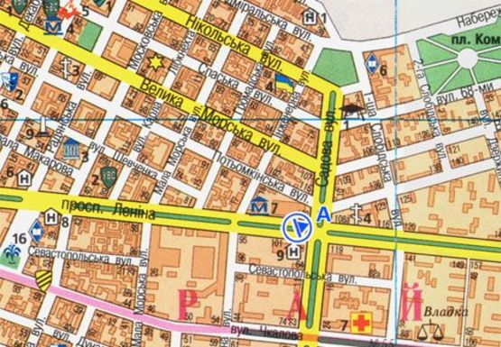 Схема рекламной плоскости по адресу Центральный пр. - Садовая ул.