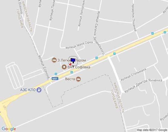 Схема рекламной плоскости по адресу м.Бровари, вул.Київска, 7, вїзд зі сторони Київа