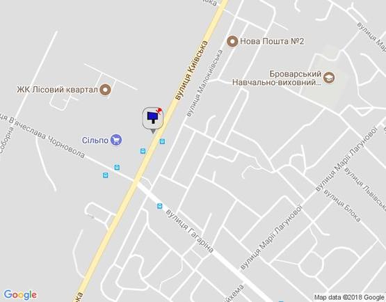 Схема рекламной плоскости по адресу м.Бровари, вул.Київська, 294, перетин з вул.Гагаріна