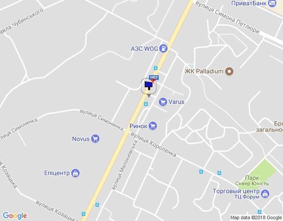 Схема рекламной плоскости по адресу м.Бровари, вул.Київська, зупинка, заїзд на ринок СБС