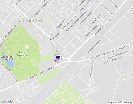 Схема рекламной плоскости по адресу м.Бровари,  розвязка з вул.Гагаріна 29, Я.Мудрого, Онікієнка,