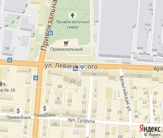 Схема рекламної площини за адресою Леваневского ул.