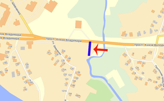 Схема рекламної площини за адресою Б.Церковь Вл.Великого/авторынок/Гризодубовой (В) (самолет)