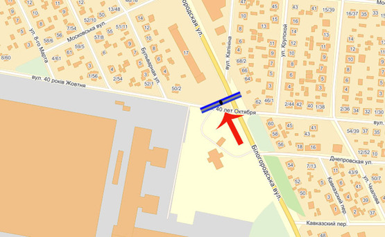 Схема рекламной плоскости по адресу Боярка ул.Белогородская/ул.Молодежная -Киевоблгаз (В)