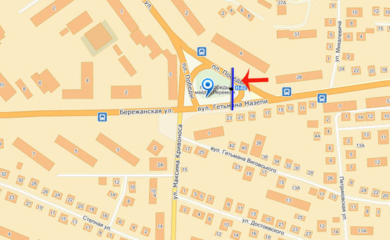 Схема рекламной плоскости по адресу пл Победы-правый