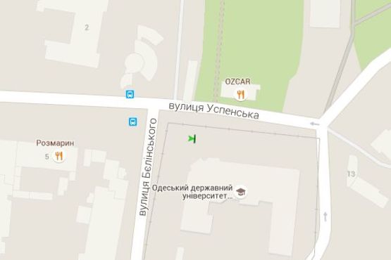 Схема рекламної площини за адресою Успенська вул. - Белінського вул. (№1)