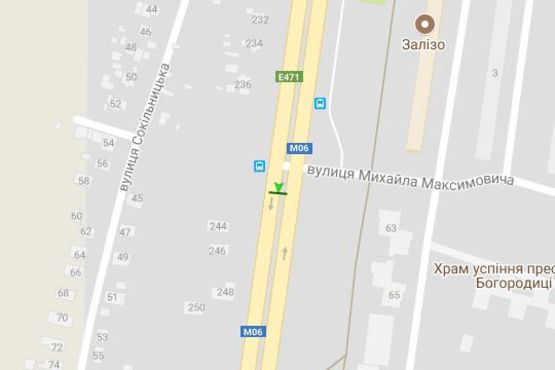 Схема рекламной плоскости по адресу Стрийська вул., 63 (призма) (від центру)