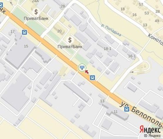 Схема рекламної площини за адресою Белопольский путь ул., 18 (ГАИ)