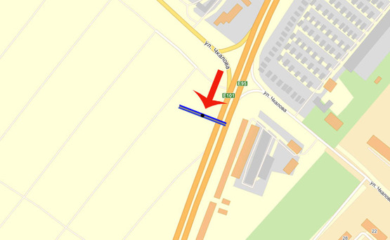 Схема рекламной плоскости по адресу Бровары Окружная/ул.Чкалова (А) - на Киев,Борисполь/АЗС БРСМ