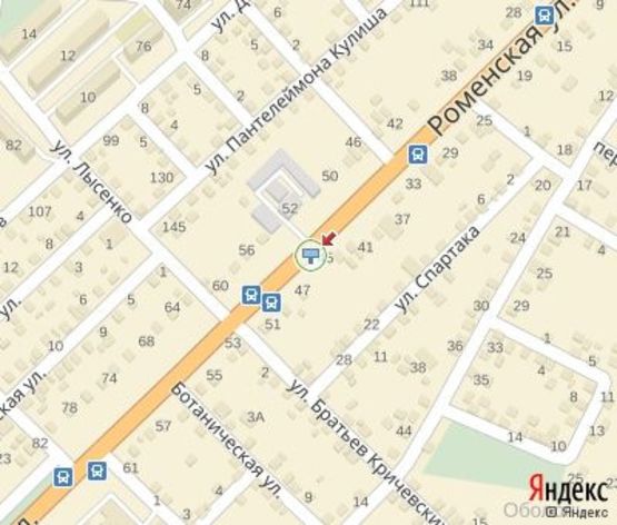 Схема рекламної площини за адресою Роменская ул., 41