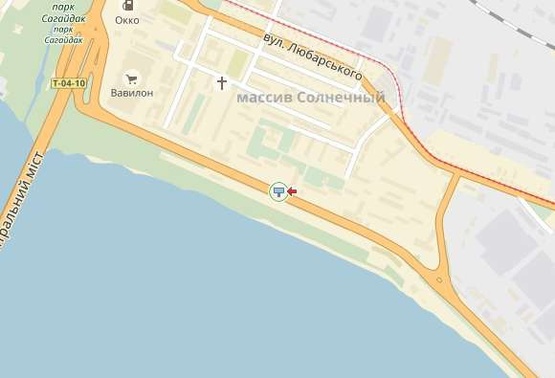 Схема рекламної площини за адресою Малиновского ул. 34, напротив "АТБ"