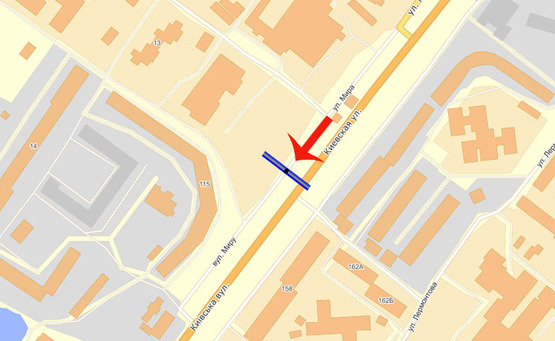 Схема рекламной плоскости по адресу Обухов ул.Киевская 117/будинок культури (А)