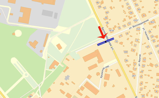 Схема рекламної площини за адресою Боярка ул Белогородская/Укртелеком (А) в центр