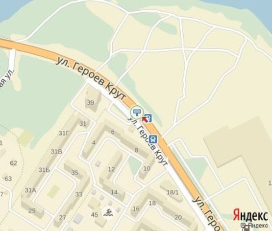 Схема рекламной плоскости по адресу Героев Крут ул., 8 (200 м. от "Эпицентра")