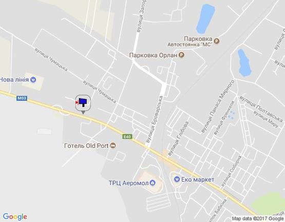 Схема рекламной плоскости по адресу м. Бориспіль, траса М 03, км 34+900 ліво, вул. Київський шлях, 1,  ТРЦ Аеромол, поруч АЗС  WOG