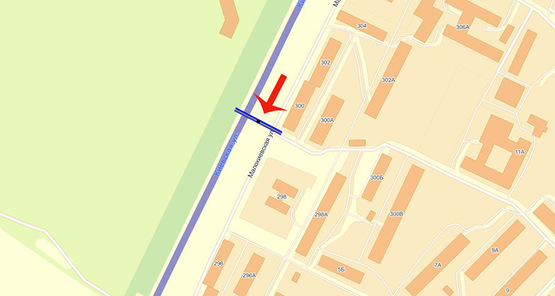 Схема рекламной плоскости по адресу Бровары ул.Киевская 300 (В)/400м после "Эпицентра" -  на Киев