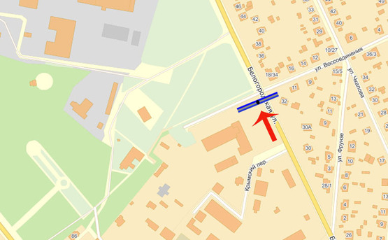 Схема рекламной плоскости по адресу Боярка ул Белогородская/Укртелеком (В) на Киев