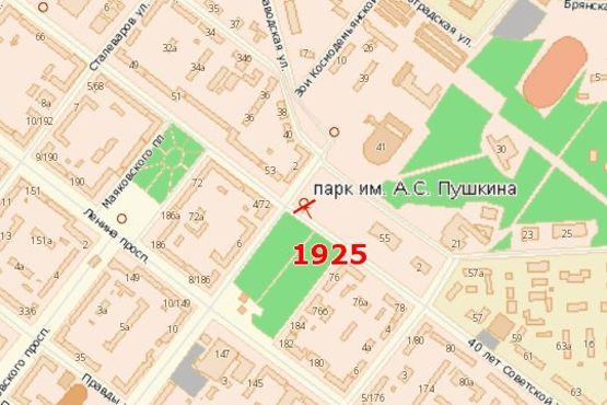 Схема рекламной плоскости по адресу Незалежної України вул. - Лермонтова вул.