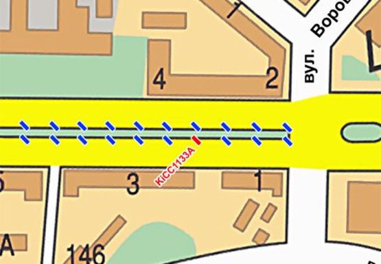 Схема рекламной плоскости по адресу Победы пр.