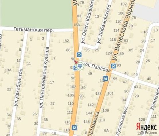 Схема рекламної площини за адресою Бандери С. ул., -  Павлова ул. (400 м. до АЗС "WOG")