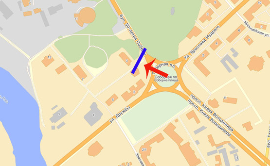 Схема рекламной плоскости по адресу Б.Церковь пл.Соборна