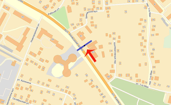 Схема рекламной плоскости по адресу Борисполь ул.Киевский шлях 65 (А) в Киев/200м от Билла,МакДональдс