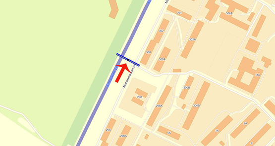 Схема рекламной плоскости по адресу Бровары ул.Киевская 300 (А)/400м до "Эпицентра" - из Киева