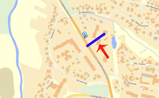 Схема рекламної площини за адресою Фастов ул.Героев танкистов ,6 (А)