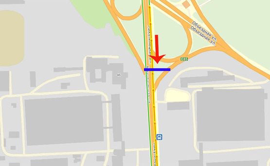 Схема рекламної площини за адресою ул.Микулинецкая (возле "Ватры") (В)