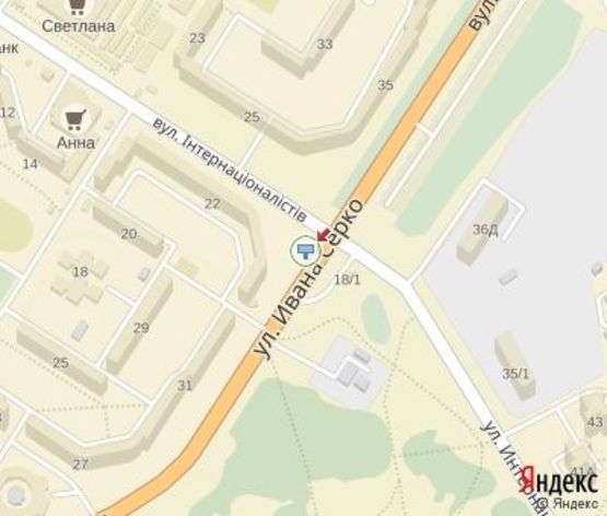 Схема рекламной плоскости по адресу Сирко ул. - Интернационалистов ул (напротив АЗС "БРСМ Нафта", движение к ТРЦ "Lavina")