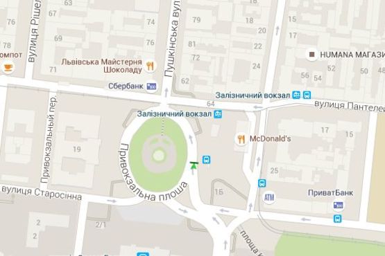 Схема рекламной плоскости по адресу Привокзальна пл.