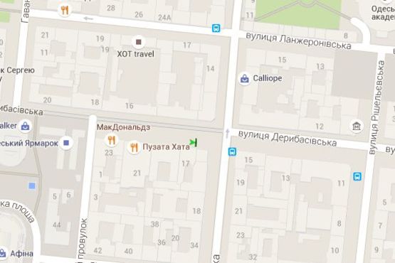 Схема рекламної площини за адресою Дерибасівска вул., 17 - Єкатеринінська вул.