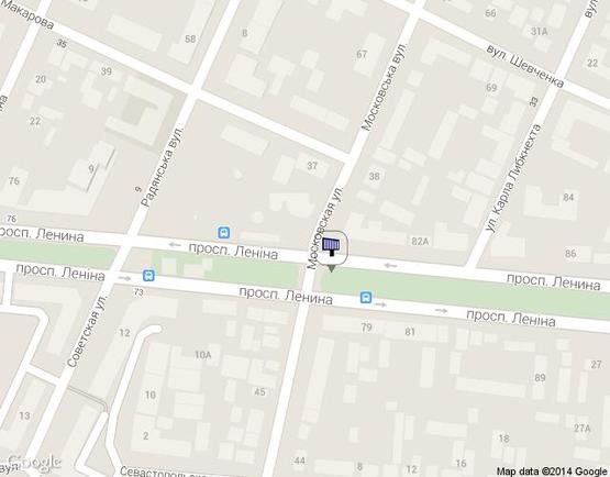 Схема рекламной плоскости по адресу пр. Леніна - вул. Московська