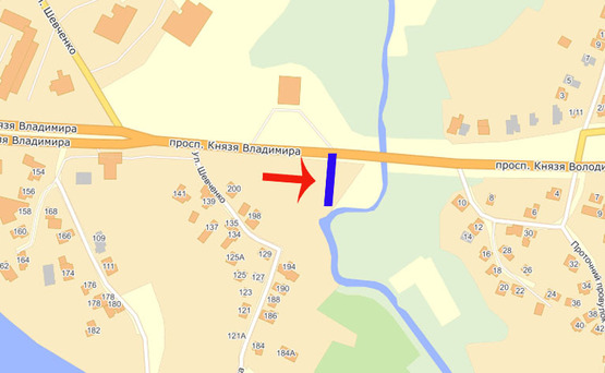 Схема рекламной плоскости по адресу Б.Церковь Вл.Великого/авторынок/Гризодубовой (А) (самолет)